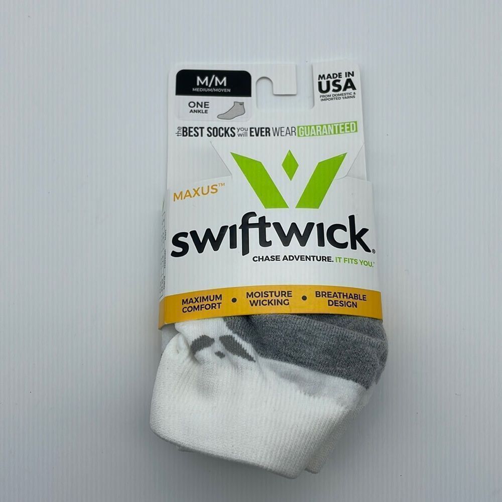 Swiftwick maxus ankle Socks White Size Medium New